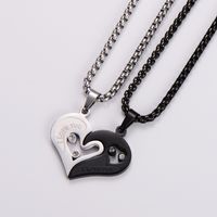 Stainless Steel 18K Gold Plated Simple Style Heart Shape Pendant Necklace sku image 2