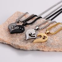 Stainless Steel 18K Gold Plated Simple Style Heart Shape Pendant Necklace main image 4