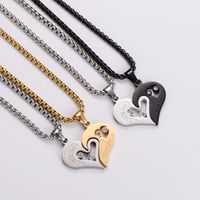 Stainless Steel 18K Gold Plated Simple Style Heart Shape Pendant Necklace main image 3