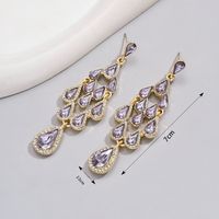 1 Pair Glam Vintage Style Shiny Water Droplets Inlay Alloy Zinc Rhinestones Drop Earrings main image 2