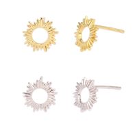 1 Pair Ig Style Sun Plating Sterling Silver White Gold Plated Gold Plated Ear Studs main image 1