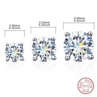 Simple Style Geometric Sterling Silver Gra Plating Inlay Moissanite Silver Plated Ear Studs main image 2