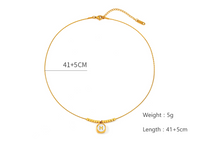 304 Stainless Steel 18K Gold Plated Simple Style Plating Inlay Letter Shell Pendant Necklace main image 2