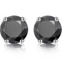Simple Style Shiny Round Sterling Silver Gra Plating Inlay Moissanite Silver Plated Ear Studs sku image 10