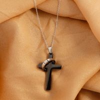 Stainless Steel 18K Gold Plated White Gold Plated Streetwear Plating Cross Pendant Necklace main image 7
