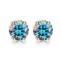 Style Simple Géométrique Argent Sterling Gra Placage Incruster Moissanite Plaqué Argent Boucles D'oreilles sku image 16