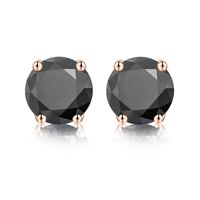 Simple Style Shiny Round Sterling Silver Gra Plating Inlay Moissanite Silver Plated Ear Studs sku image 16