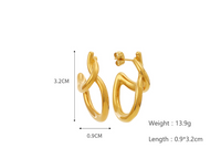 1 Pair Simple Style Geometric Plating 304 Stainless Steel 18K Gold Plated Ear Studs main image 2