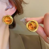 Retro Geometric Resin Irregular Women's Drop Earrings sku image 28