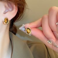 Retro Geometric Resin Irregular Women's Drop Earrings sku image 25