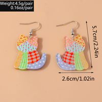 1 Paire Mignon Chat Alliage Plastique Boucles D'oreilles main image 2