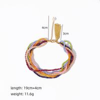Casual Simple Style Multicolor Mixed Materials Beaded Plating 18k Gold Plated Women's Bracelets main image 2