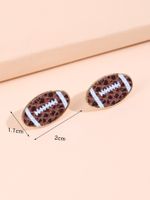 1 Pair Simple Style Basketball Football Alloy Ear Studs sku image 2