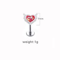 1 Piece Lip Rings Sexy Sweet Heart Shape 316 Stainless Steel  Copper Plating Inlay Acrylic White Gold Plated sku image 2