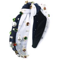 Women's Elegant Luxurious Geometric Cloth Inlay Artificial Pearls Rhinestones Hair Band sku image 4