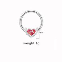 1 Piece Nose Rings & Studs Cute Sweet Heart Shape 316 Stainless Steel  Copper Plating Inlay Acrylic White Gold Plated main image 3