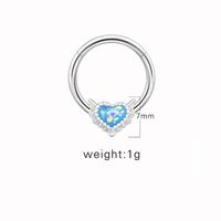 1 Piece Nose Rings & Studs Cute Sweet Heart Shape 316 Stainless Steel  Copper Plating Inlay Acrylic White Gold Plated sku image 3