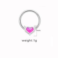 1 Piece Nose Rings & Studs Cute Sweet Heart Shape 316 Stainless Steel  Copper Plating Inlay Acrylic White Gold Plated sku image 4
