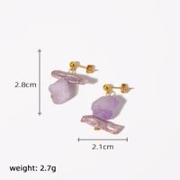 1 Pair Ig Style Geometric Irregular Amethyst Copper Alloy 18k Gold Plated Drop Earrings main image 2