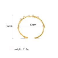 Simple Style Solid Color Copper Plating Inlay Freshwater Pearl 18k Gold Plated Bangle main image 2