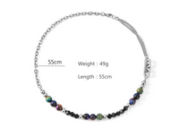 Hip-Hop Geometric 304 Stainless Steel Agate Beaded Polishing Unisex Necklace main image 2