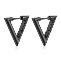 1 Pair Simple Style Triangle Plating Stainless Steel Earrings main image 3