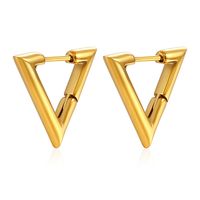 1 Pair Simple Style Triangle Plating Stainless Steel Earrings main image 5