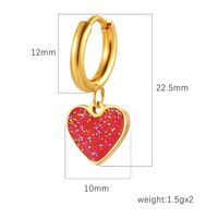 1 Pair Simple Style Heart Shape Enamel Plating Stainless Steel Drop Earrings main image 2