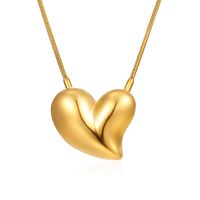 Sweet Heart Shape Stainless Steel Pendant Necklace sku image 2