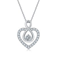 Elegant Heart Shape Sterling Silver Moissanite Rose Gold Plated Silver Plated Pendant Necklace main image 6