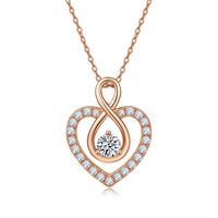Elegant Heart Shape Sterling Silver Moissanite Rose Gold Plated Silver Plated Pendant Necklace main image 7