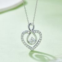 Elegant Heart Shape Sterling Silver Moissanite Rose Gold Plated Silver Plated Pendant Necklace main image 3