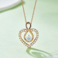 Elegant Heart Shape Sterling Silver Moissanite Rose Gold Plated Silver Plated Pendant Necklace main image 5