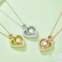 Elegant Heart Shape Sterling Silver Moissanite Rose Gold Plated Silver Plated Pendant Necklace main image 1