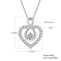 Elegant Heart Shape Sterling Silver Moissanite Rose Gold Plated Silver Plated Pendant Necklace sku image 3