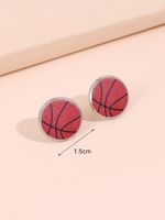 1 Pair Simple Style Basketball Football Alloy Ear Studs sku image 6