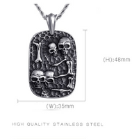 1 Piece Retro Punk Geometric Skull Titanium Steel Jewelry Accessories main image 2