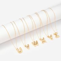 Großhandel IG-Stil Einfacher Stil Buchstabe Rostfreier Stahl Kupfer Polieren Überzug Halskette Mit Anhänger main image 9