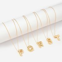 Wholesale IG Style Simple Style Letter Stainless Steel Copper Polishing Plating Pendant Necklace main image 8