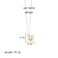 Großhandel IG-Stil Einfacher Stil Buchstabe Rostfreier Stahl Kupfer Polieren Überzug Halskette Mit Anhänger sku image 21