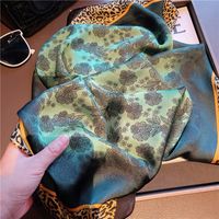 Adults Casual Simple Style Floral Leopard Satin Printing Silk Scarf main image 2
