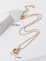 Stainless Steel 18K Gold Plated Vintage Style Simple Style Polishing Enamel Inlay Flower Artificial Pearls Pendant Necklace main image 2