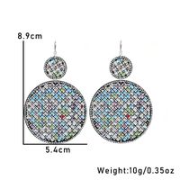1 Pair Ig Style Shiny Geometric Leaves Inlay Pu Leather Glass Stone Drop Earrings main image 5