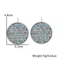 1 Pair Ig Style Shiny Geometric Leaves Inlay Pu Leather Glass Stone Drop Earrings main image 2