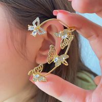 1 Piece IG Style Elegant Butterfly Hollow Out Alloy Zircon Ear Cuffs main image 1