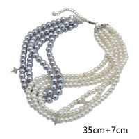 Retro Star Artificial Pearl Layered Pearl Women's Layered Necklaces sku image 1