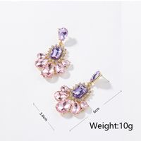 1 Pair Simple Style Shiny Water Droplets Rectangle Inlay Alloy Artificial Crystal Drop Earrings main image 2