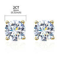 Simple Style Geometric Sterling Silver Gra Plating Inlay Moissanite Silver Plated Ear Studs main image 4