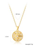 Retro Simple Style Star Copper Toggle Inlay Zircon 18k Gold Plated Pendant Necklace main image 2