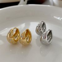 1 Pair Lady Water Droplets Plating Inlay Metal Artificial Crystal Gold Plated Silver Plated Earrings main image 1